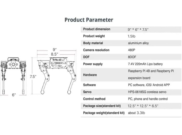 ai Vision Quadruped Robot Standard kit