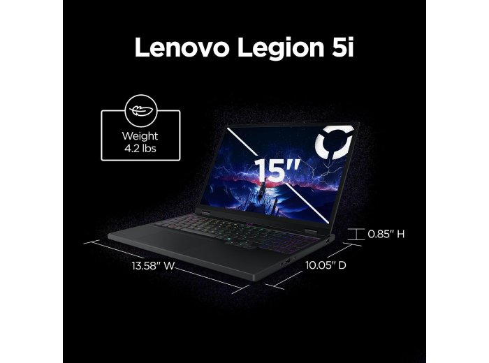 Lenovo Legion 5i – Gaming Laptop - Intel® Core™ i7-14700HX - 15" 2.5K WQXGA PureSight OLED Display–165Hz Refresh Rate–NVIDIA® GeForce RTX™ 5070 – 16 GB Memory – 1 TB Storage – 3 Months of PC GamePass