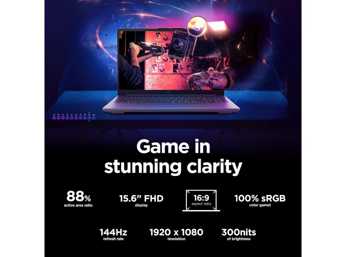 Lenovo LOQ Essential – AI-Powered Student Gaming Laptop - Intel® Core™i5-12450HX - 15.6" FHD IPS Display – 144Hz Refresh Rate – NVIDIA® GeForce RTX™ 4050 – 8GB Memory – 512GB SSD Storage – Luna Grey
