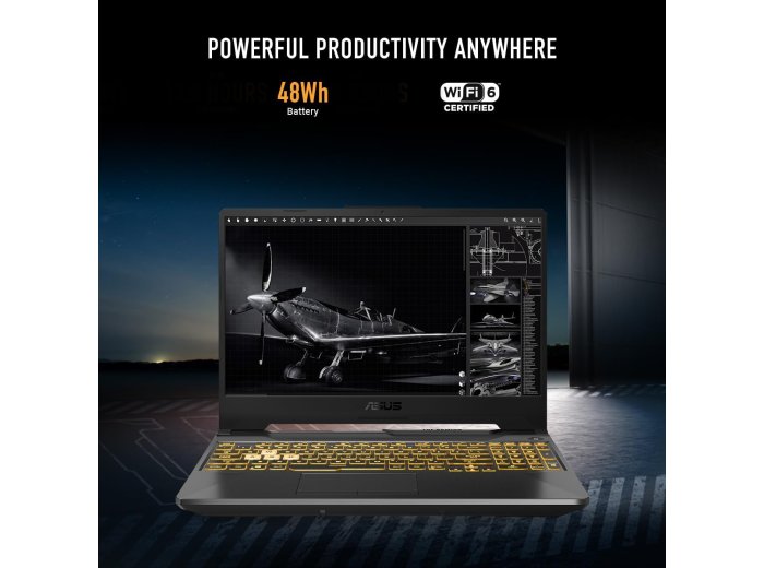 ASUS TUF Gaming A15 Gaming Laptop, 15.6” FHD 16:9 144Hz Display, AMD Ryzen™ 5 7535HS Processor, NVIDIA® GeForce RTX™ 3050, 16GB DDR5, 512GB PCIe® Gen 4.0 SSD, Wi-Fi 6, Windows 11 Home, FA506NC-DS53
