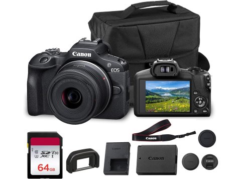 Canon EOS R100 Mirrorless Camera with RF-S 18-45mm Lens Bundle