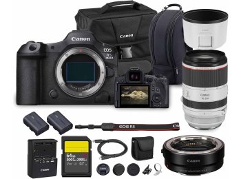Canon EOS R5 Mark II Mirrorless Camera | 45MP Full Frame Sensor 8K Video Recording | Advanced IBIS Autofocus for Professional Creators (6536C002) + Canon RF 70-200mm Lens + Adapter EF-EOS R + More
